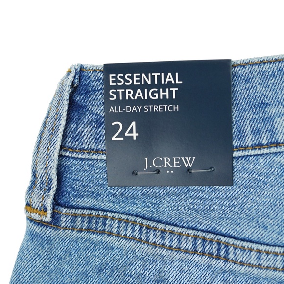 New JCREW Size 24 Essential Straight jean All-Day Stretch Palm Blue $128 CD679 - Picture 5 of 7